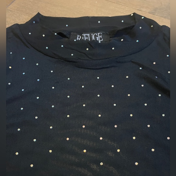 Sheer sparkle mock neck top - Picture 2 of 4